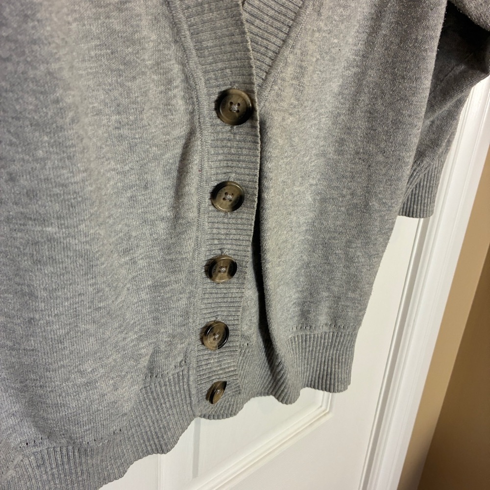 Vintage Y2K Garage Gray Button-Front Cardigan | 100% Cotton | Women’s Large - Picture 2 of 7